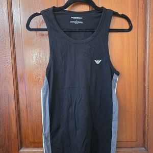 Emporio Armani Black Tank Top with Gray Side Panels
